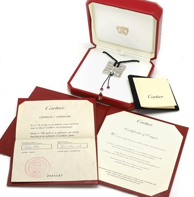 Lot 239 - An 18ct white gold Le Baiser du Dragon pendant, by Cartier