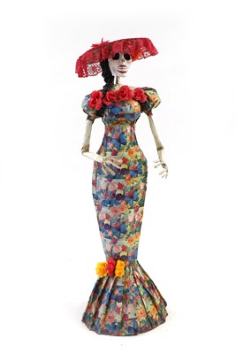 Lot 354 - A full-size papier mache model of a female skeleton