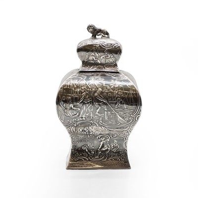 Lot 24 - A Dutch silver tea canister