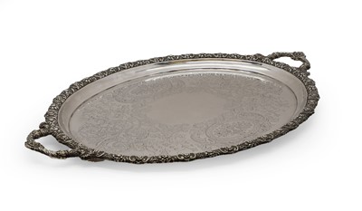 Lot 56 - A twin-handled silver tray