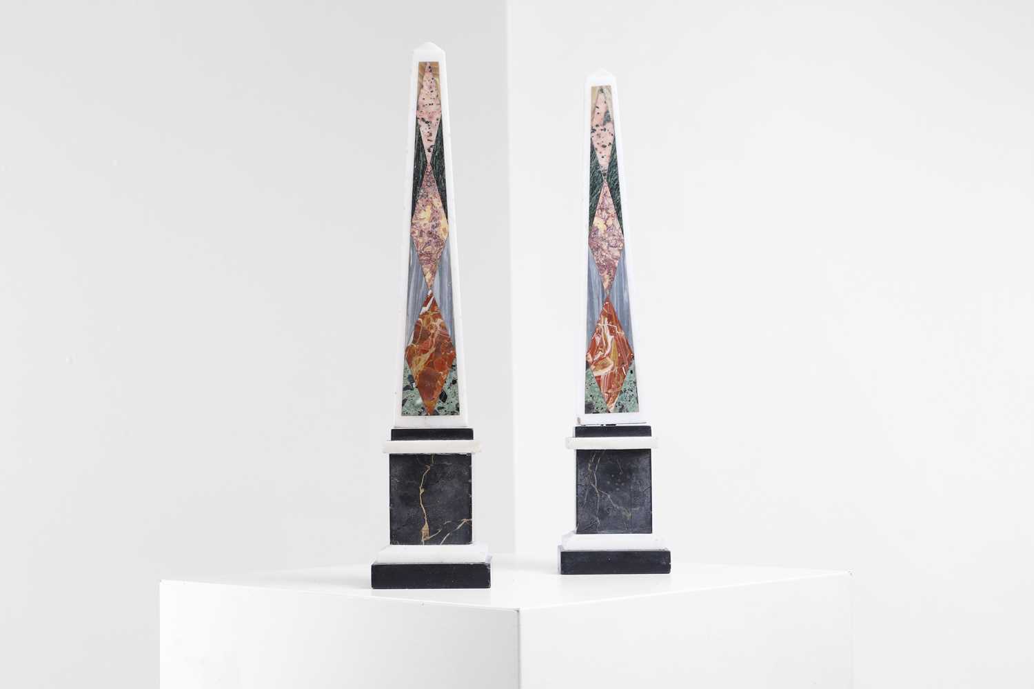 Lot 363 - A pair of marble obelisks