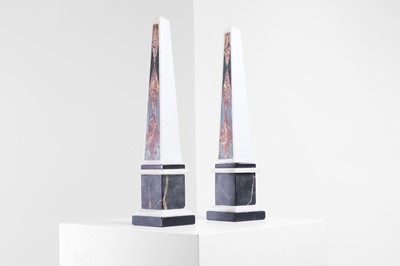 Lot 363 - A pair of marble obelisks