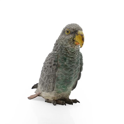 Lot 410 - An Austrian cold painted bronze parrot