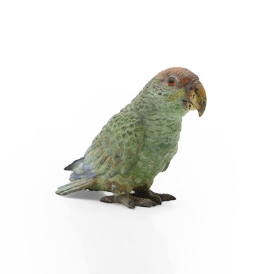 Lot 411 - An Austrian cold painted bronze of a parrot