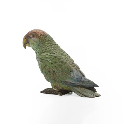 Lot 411 - An Austrian cold painted bronze of a parrot