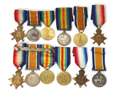 Lot 77 - Four Great War Medal Trios