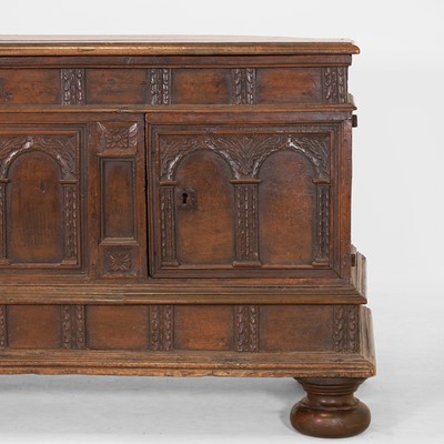 Lot 167 - A walnut coffer