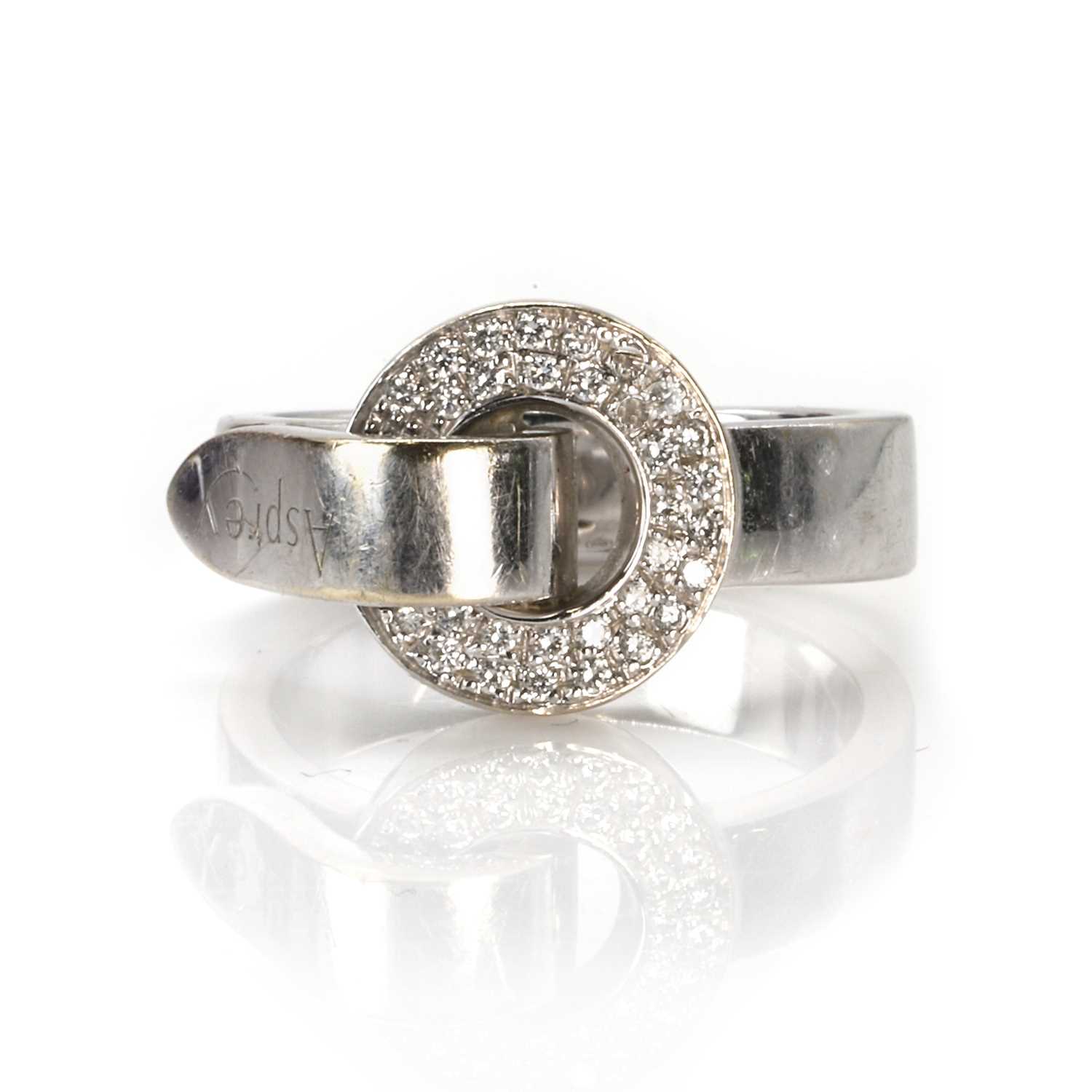 Lot 243 - An 18ct gold diamond 'Bond' ring, by Asprey
