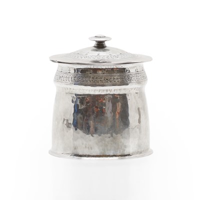 Lot 5 - A silver pot and cover