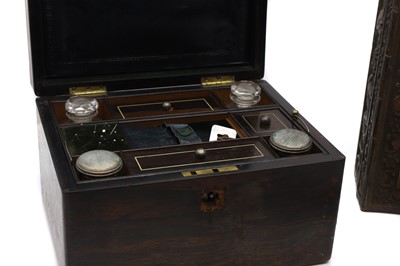 Lot 477 - A gentlemans rosewood travelling box