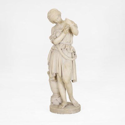Lot 183 - A carved marble of a classical woman