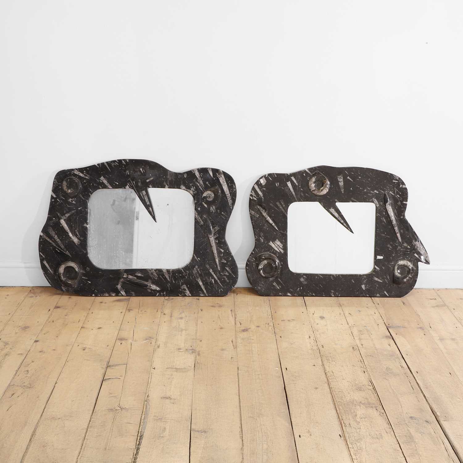 Lot 151 - A pair of fossil marble mirrors