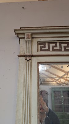Lot 108 - A neoclassical painted pine pier mirror