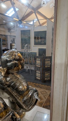Lot 108 - A neoclassical painted pine pier mirror
