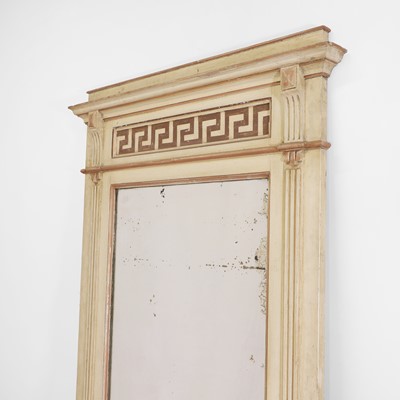 Lot 108 - A neoclassical painted pine pier mirror