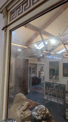 Lot 108 - A neoclassical painted pine pier mirror
