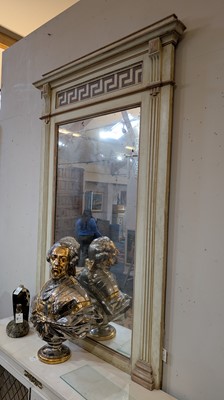 Lot 108 - A neoclassical painted pine pier mirror