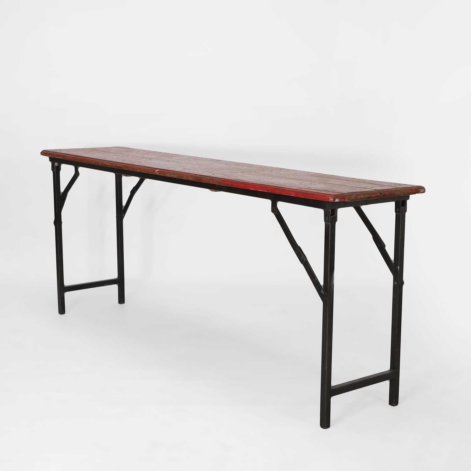 Lot 162 - A folding trestle table