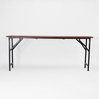Lot 162 - A folding trestle table