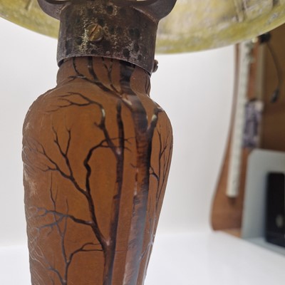 Lot 61 - A Daum 'Winter Landscape' lamp