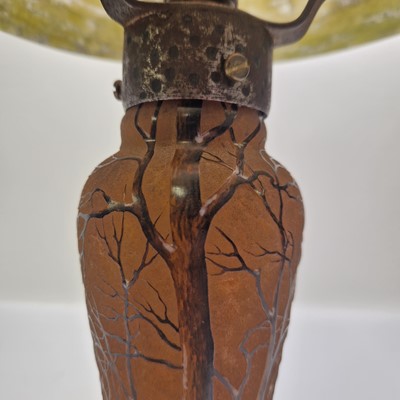 Lot 61 - A Daum 'Winter Landscape' lamp