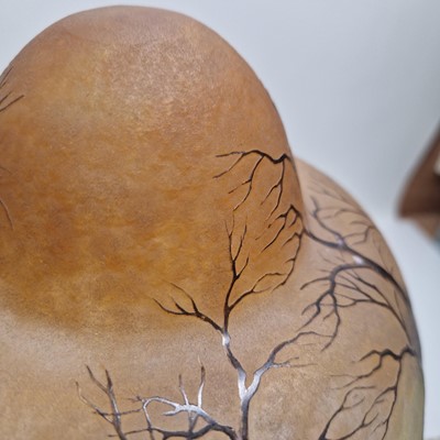 Lot 61 - A Daum 'Winter Landscape' lamp