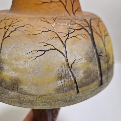 Lot 61 - A Daum 'Winter Landscape' lamp
