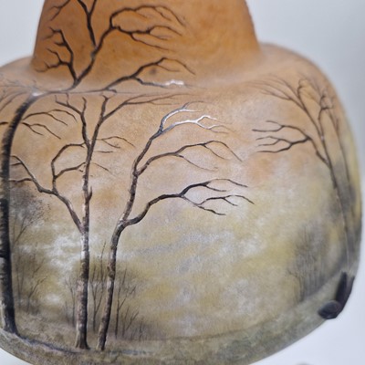 Lot 61 - A Daum 'Winter Landscape' lamp