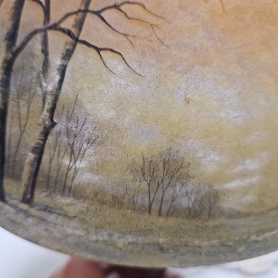 Lot 61 - A Daum 'Winter Landscape' lamp