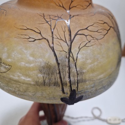 Lot 61 - A Daum 'Winter Landscape' lamp