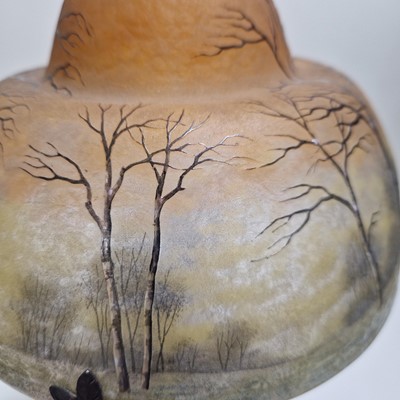 Lot 61 - A Daum 'Winter Landscape' lamp
