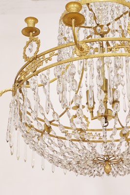 Lot 300 - A neoclassical ormolu and cut-glass chandelier