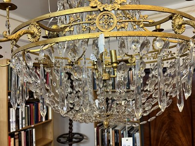 Lot 300 - A neoclassical ormolu and cut-glass chandelier