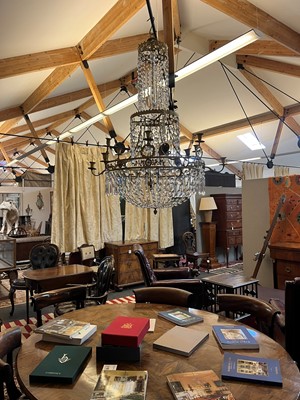 Lot 300 - A neoclassical ormolu and cut-glass chandelier