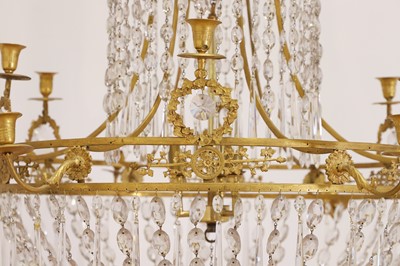 Lot 300 - A neoclassical ormolu and cut-glass chandelier