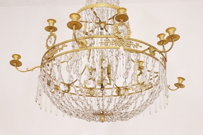Lot 300 - A neoclassical ormolu and cut-glass chandelier