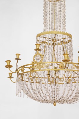 Lot 300 - A neoclassical ormolu and cut-glass chandelier