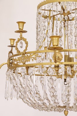 Lot 300 - A neoclassical ormolu and cut-glass chandelier