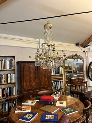Lot 300 - A neoclassical ormolu and cut-glass chandelier
