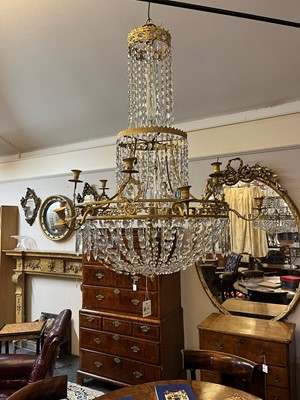 Lot 300 - A neoclassical ormolu and cut-glass chandelier