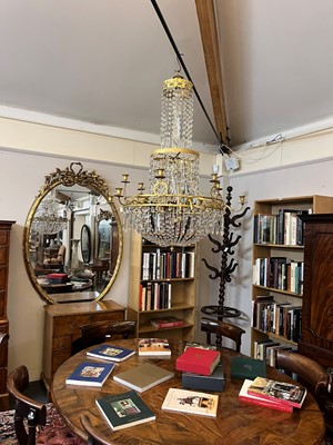Lot 300 - A neoclassical ormolu and cut-glass chandelier