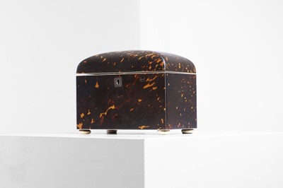 Lot 7 - A tortoiseshell double tea caddy