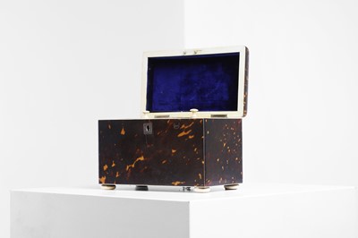 Lot 7 - A tortoiseshell double tea caddy