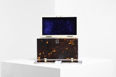 Lot 7 - A tortoiseshell double tea caddy