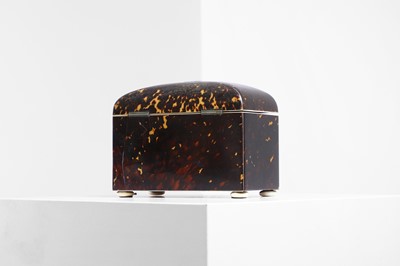 Lot 7 - A tortoiseshell double tea caddy