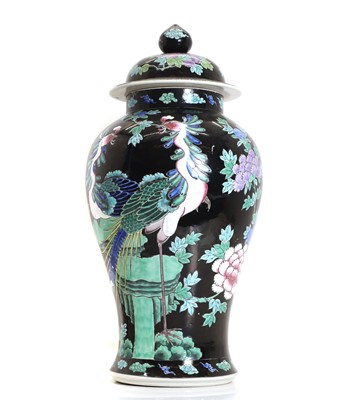 Lot 112 - A Japanese famille noire vase