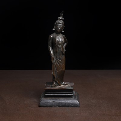 Lot 352 - A Burmese bronze figure of a woman