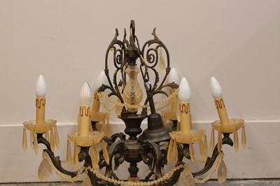 Lot 472 - A chandelier and wall light