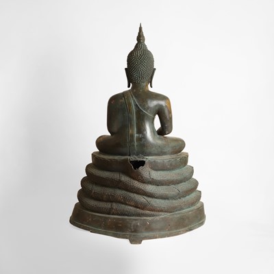 Lot 395 - A large Thai gilt-metal figure of the Buddha