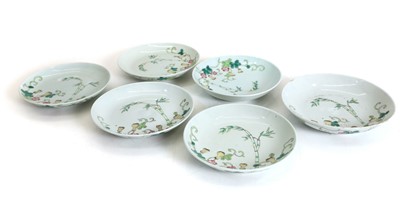 Lot 116 - A collection of six Chinese famille rose saucers